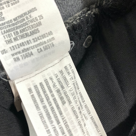 A&F Destroyed Felix Super Skinny Black Denim Jeans - Picture 8 of 9
